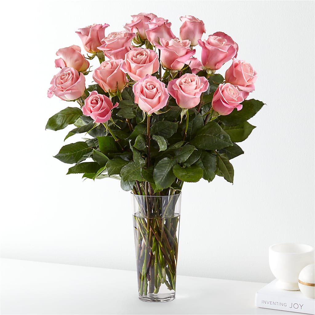 Long Stem Pink Rose Bouquet – LATE BLOOMERS FLORAL & GIFT LLC, Willmar MN