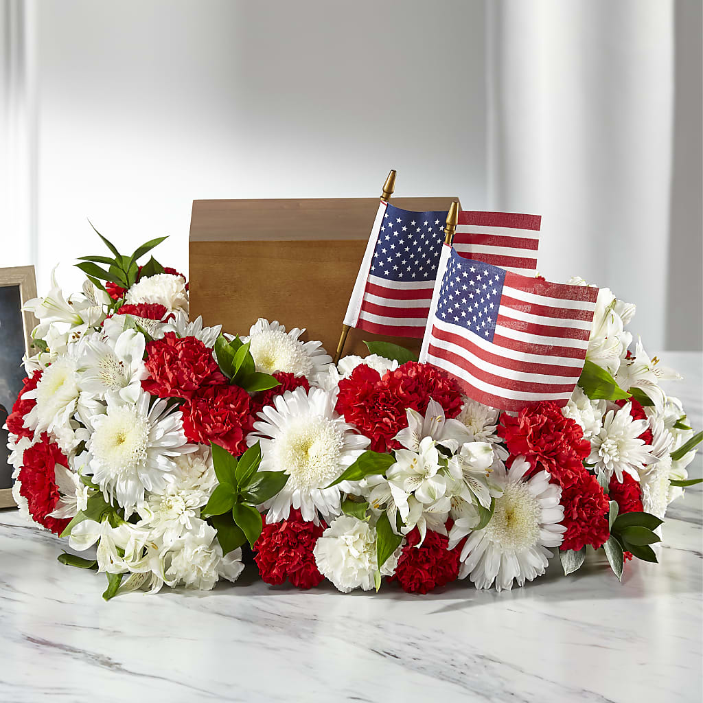 Spirit of Patriotism Cremation Adornment – LATE BLOOMERS FLORAL & GIFT LLC, Willmar MN