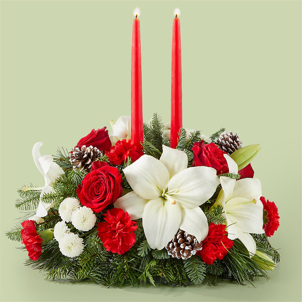 Seasonal Festivities Centerpiece – LATE BLOOMERS FLORAL & GIFT LLC, Willmar MN