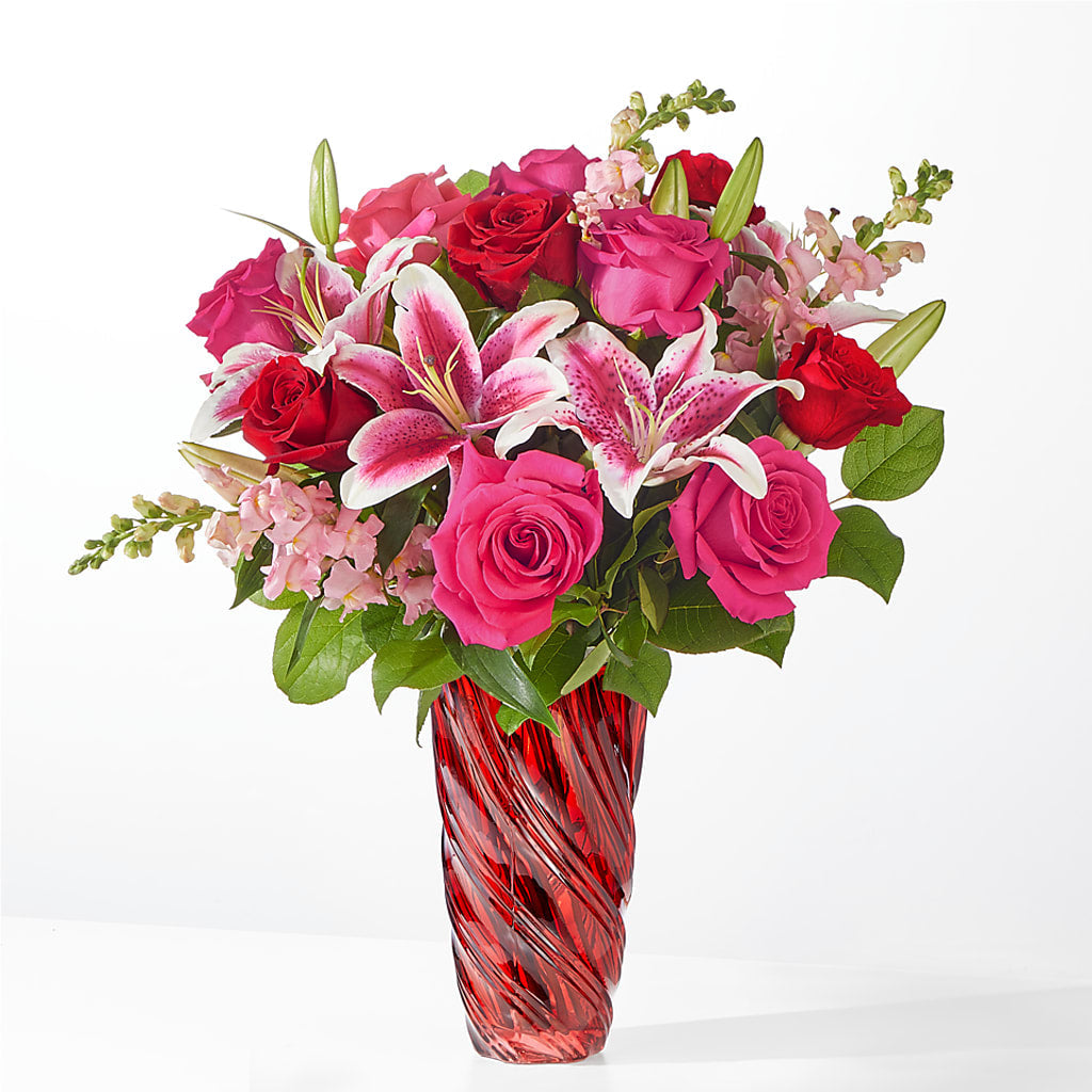 Always You Bouquet with Luxe Swirl Vase – LATE BLOOMERS FLORAL & GIFT LLC, Willmar MN