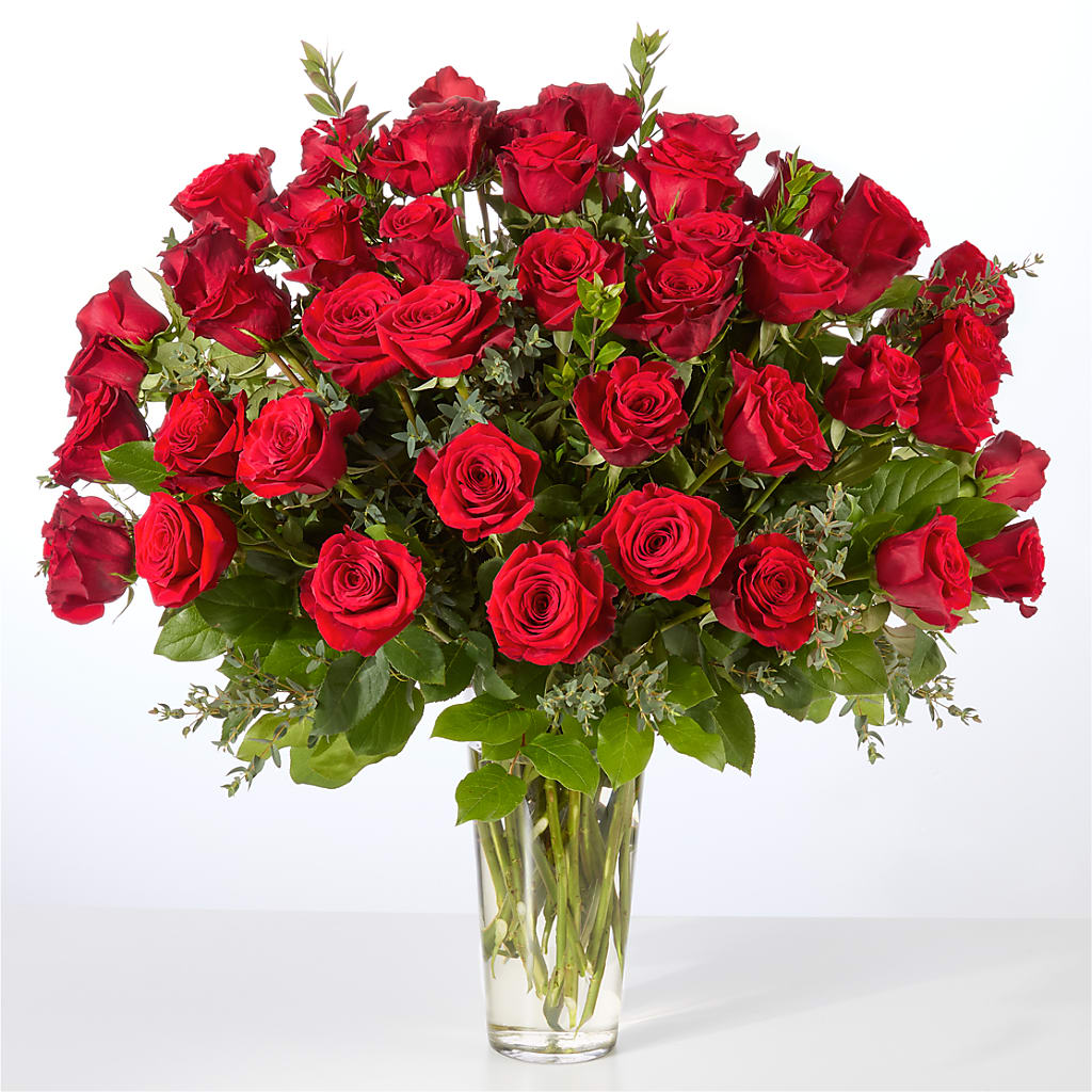 Forever Yours Fifty Stem Red Rose Bouquet – LATE BLOOMERS FLORAL & GIFT LLC, Willmar MN