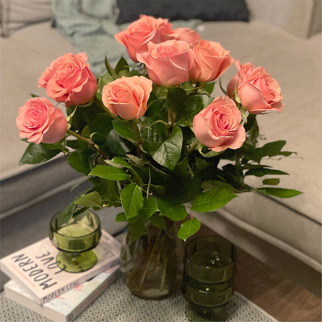 Long Stem Pink Rose Bouquet – LATE BLOOMERS FLORAL & GIFT LLC, Willmar MN