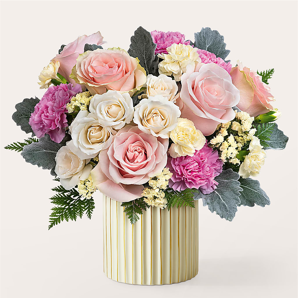 Blissful Moments Bouquet with Ivory Vase – LATE BLOOMERS FLORAL & GIFT LLC, Willmar MN