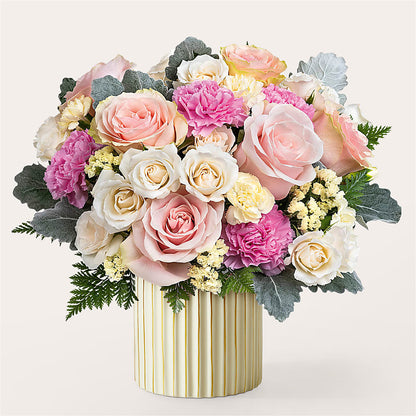 Blissful Moments Bouquet with Ivory Vase – LATE BLOOMERS FLORAL & GIFT LLC, Willmar MN