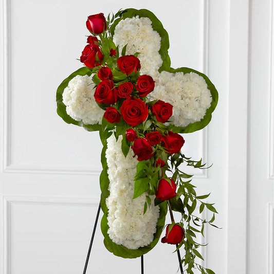 Floral Cross Easel – LATE BLOOMERS FLORAL & GIFT LLC, Willmar MN