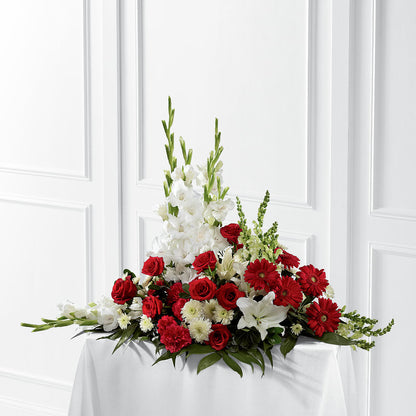 Crimson & White Arrangement – LATE BLOOMERS FLORAL & GIFT LLC, Willmar MN