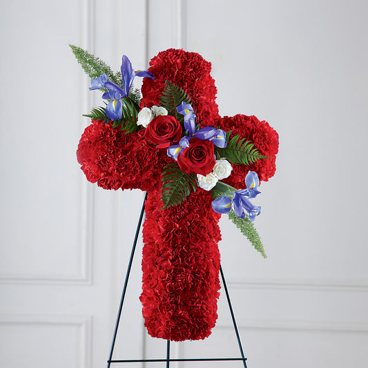 Faithful Hero Floral Cross – LATE BLOOMERS FLORAL & GIFT LLC, Willmar MN