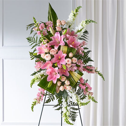 Elegant Embrace Standing Spray – LATE BLOOMERS FLORAL & GIFT LLC, Willmar MN