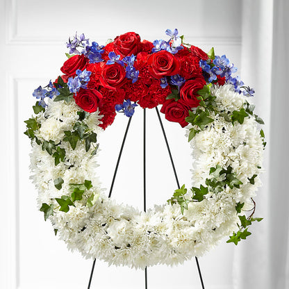 Patriotic Passion Wreath – LATE BLOOMERS FLORAL & GIFT LLC, Willmar MN