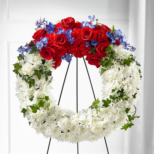 Patriotic Passion Wreath – LATE BLOOMERS FLORAL & GIFT LLC, Willmar MN