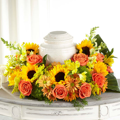 Faithful Sunflower Cremation Adornment – LATE BLOOMERS FLORAL & GIFT LLC, Willmar MN
