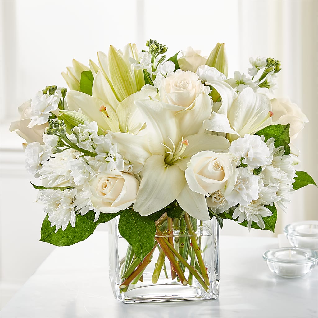 the white lily florals & gifts Gentle Breeze Bouquet – white flower arrangement | Willmar, MN