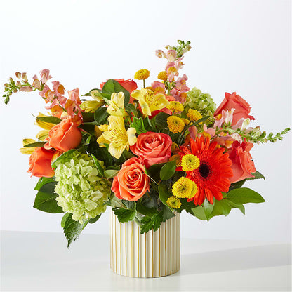 Autumn Sunshine Bouquet with Ivory Vase – LATE BLOOMERS FLORAL & GIFT LLC, Willmar MN