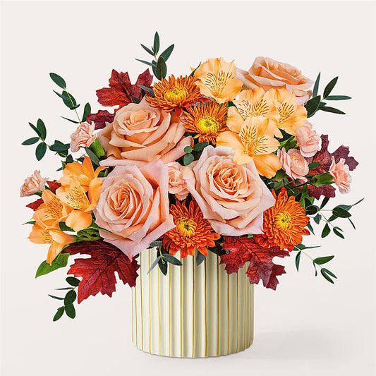 Spiced Latte Bouquet with Ivory Vase – LATE BLOOMERS FLORAL & GIFT LLC, Willmar MN