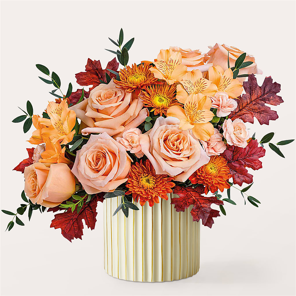 Spiced Latte Bouquet with Ivory Vase – LATE BLOOMERS FLORAL & GIFT LLC, Willmar MN
