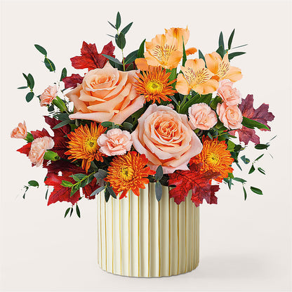 Spiced Latte Bouquet with Ivory Vase – LATE BLOOMERS FLORAL & GIFT LLC, Willmar MN