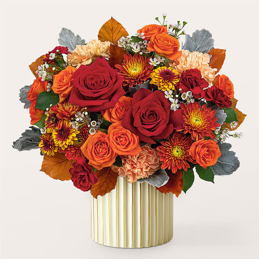 Merlot Bouquet with Ivory Vase – LATE BLOOMERS FLORAL & GIFT LLC, Willmar MN