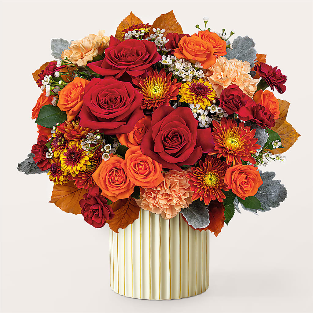Merlot Bouquet with Ivory Vase – LATE BLOOMERS FLORAL & GIFT LLC, Willmar MN