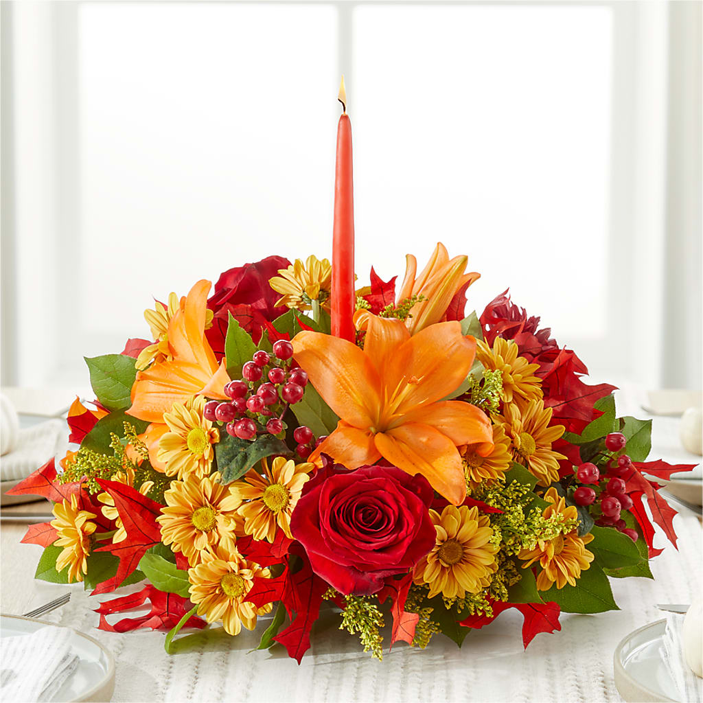 Autumn's Embrace Centerpiece – LATE BLOOMERS FLORAL & GIFT LLC, Willmar MN